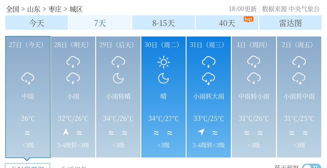 滕州天氣預(yù)報(bào)更新